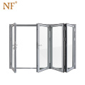 Laminated flush glass accordion shower door